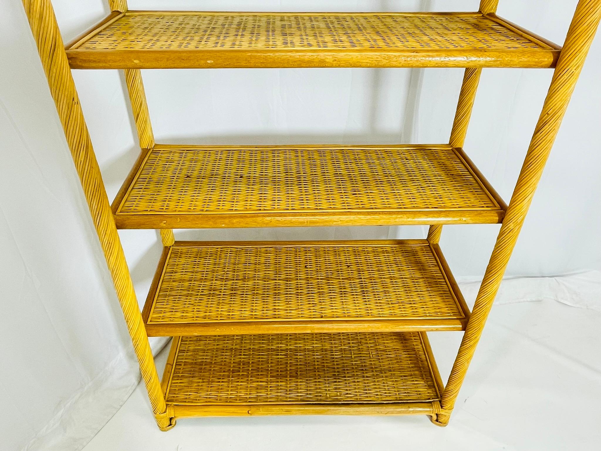 Vintage-Bleistift-Etagere aus Schilf und Rattan, USA 1960er Jahre im Angebot 6