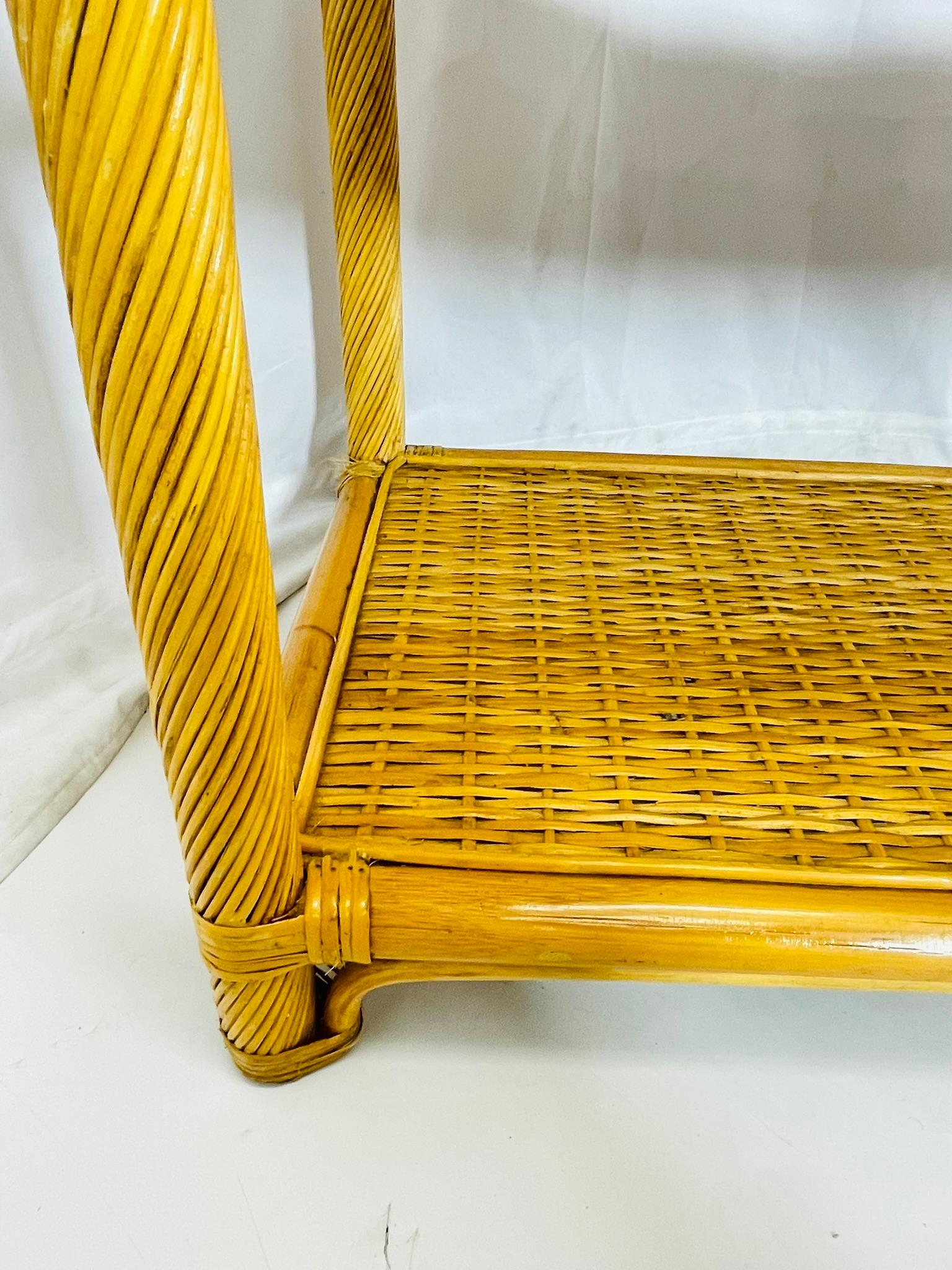 Vintage-Bleistift-Etagere aus Schilf und Rattan, USA 1960er Jahre im Angebot 8