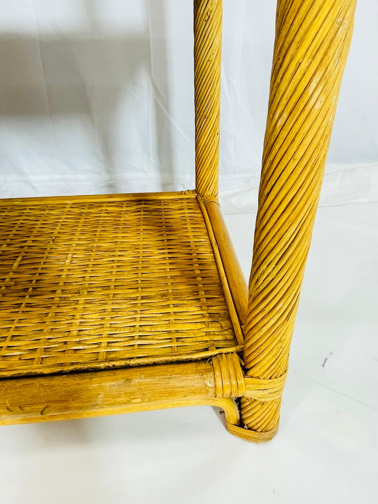 Vintage-Bleistift-Etagere aus Schilf und Rattan, USA 1960er Jahre im Angebot 9