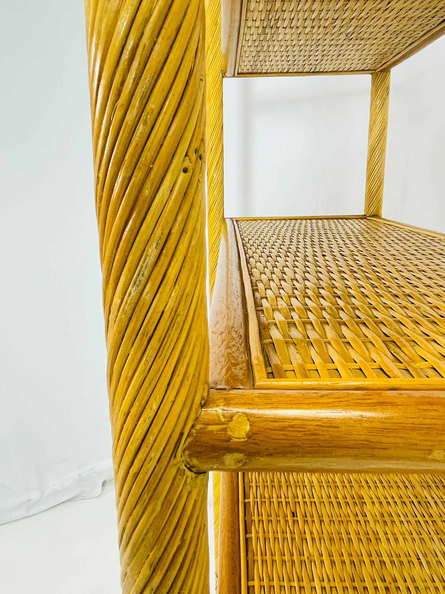 Vintage-Bleistift-Etagere aus Schilf und Rattan, USA 1960er Jahre im Angebot 11