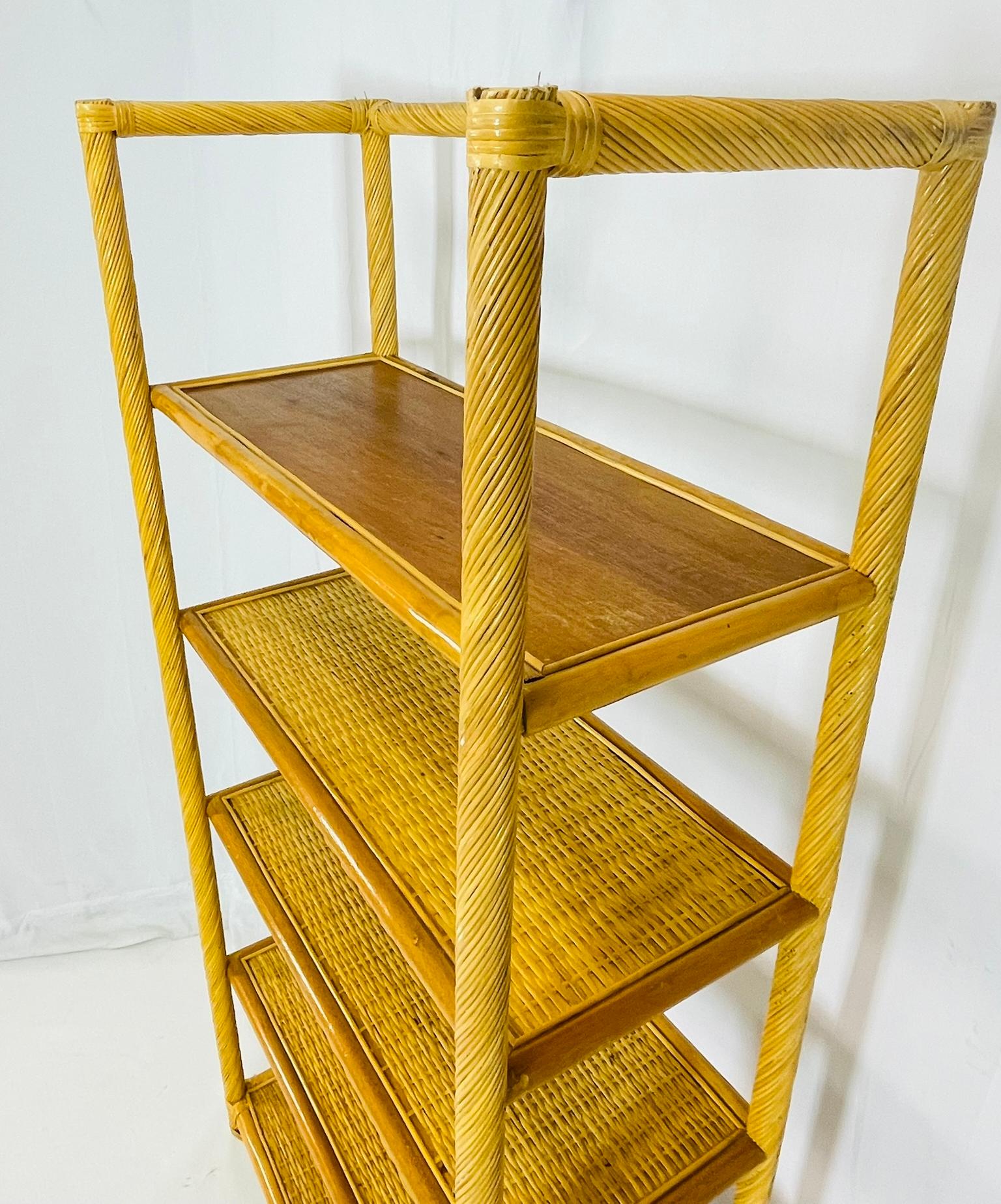 Vintage-Bleistift-Etagere aus Schilf und Rattan, USA 1960er Jahre im Angebot 12
