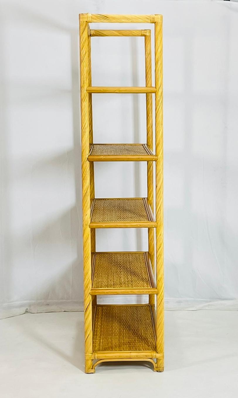 Vintage-Bleistift-Etagere aus Schilf und Rattan, USA 1960er Jahre (amerikanisch) im Angebot