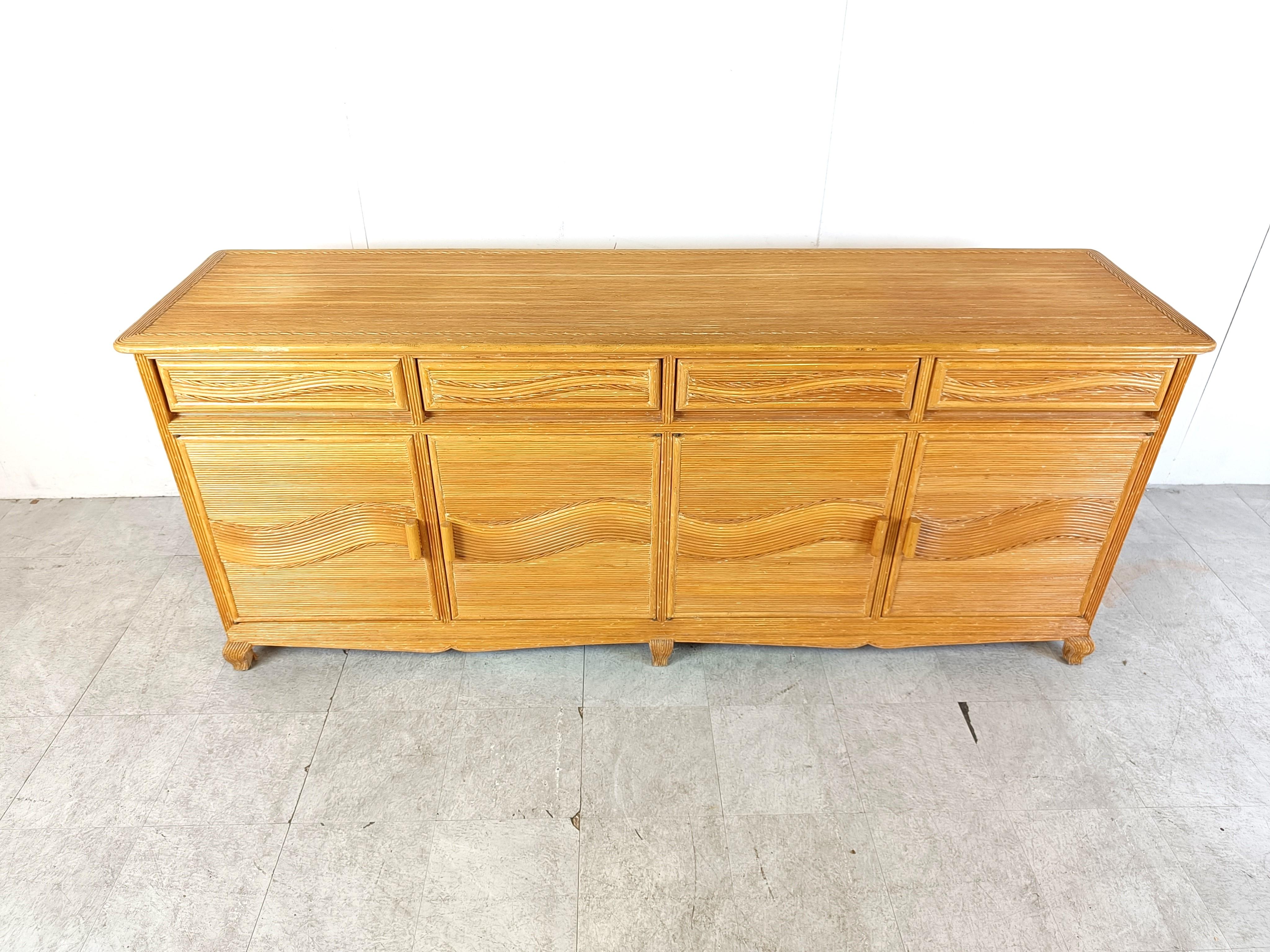 Mid-Century Modern Vintage pencil reed sideboard, 1970s For Sale