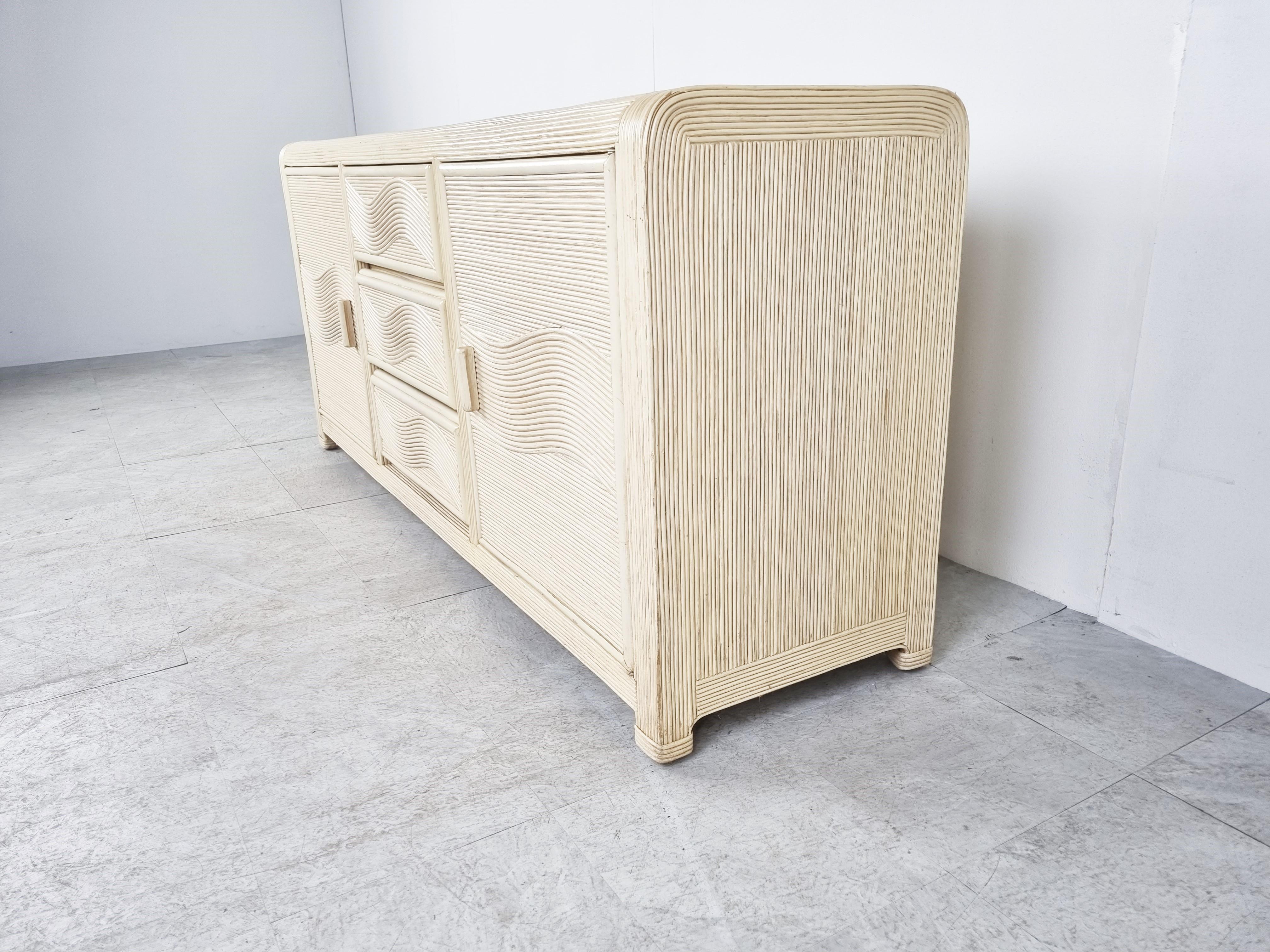 Bamboo Vintage pencil reed sideboard, 1970s