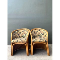 Vintage Pencil Reed Sunburst Dining Chairs