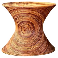 Vintage Pencil Reed Sunburst Dining Table Pedestal