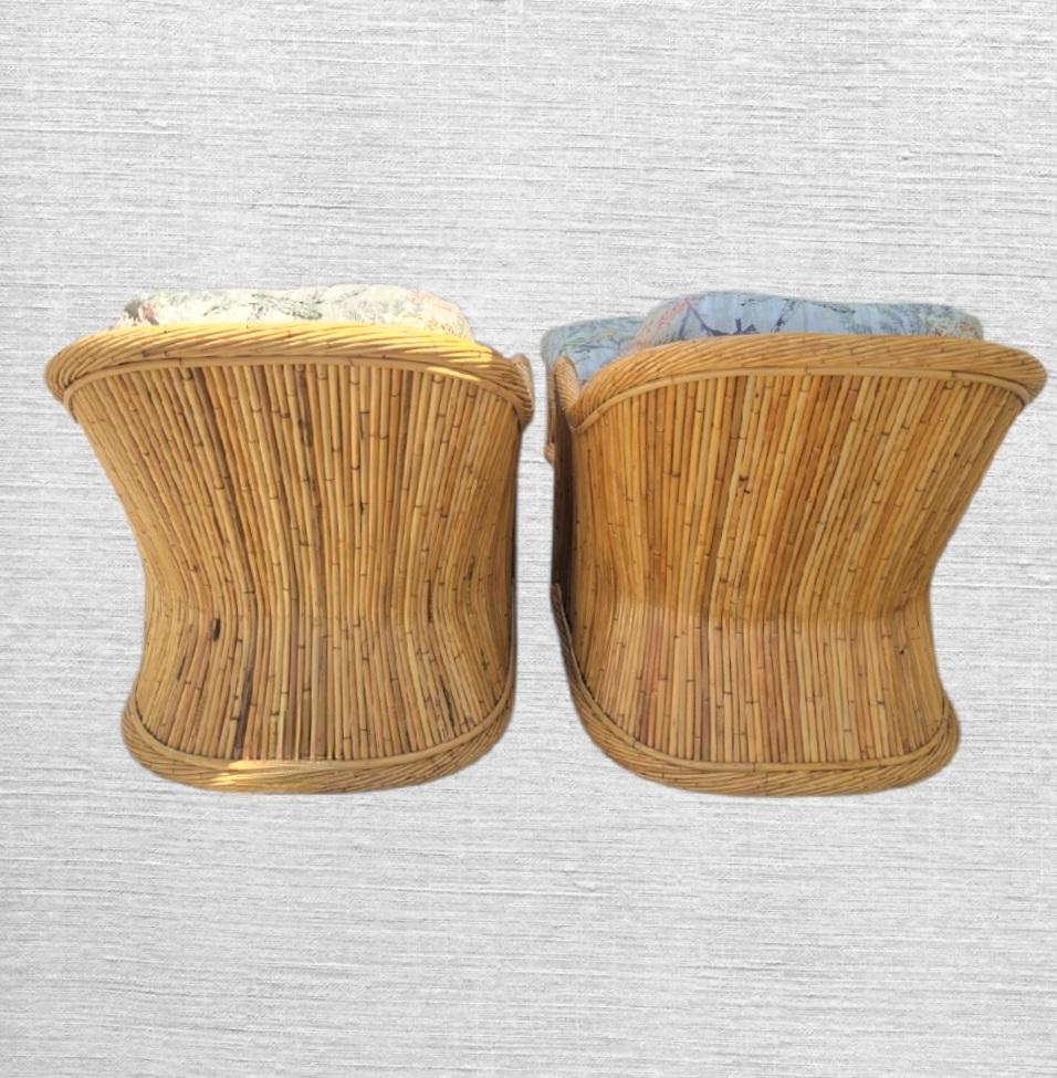 Vintage Pencil Reed Vivai del Sud Stil Coastal Lounge Stühle Passende Ottomane im Angebot 2