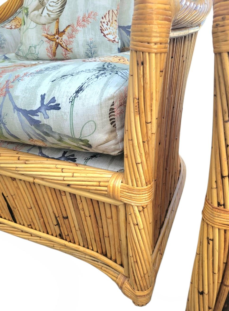 Vintage Pencil Reed Vivai del Sud Stil Coastal Lounge Stühle Passende Ottomane im Angebot 4