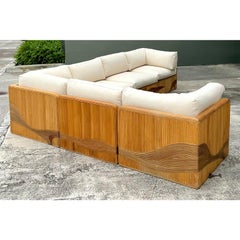 Vintage Pencil Reed Wave Sectional