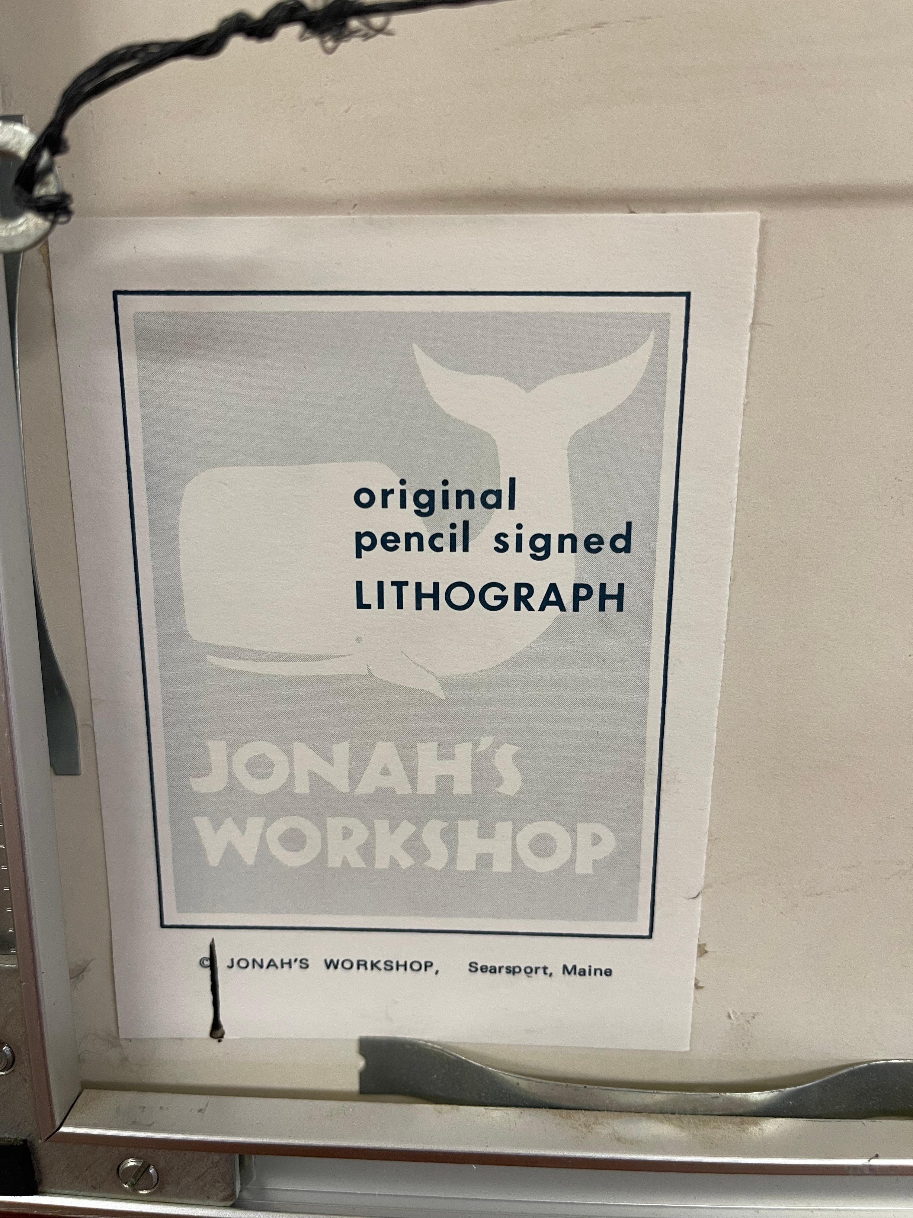 Vintage Bleistift-signiert Küstenleuchtturm Lithographie von Virginia Miller im Angebot 4