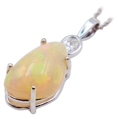 Vintage Pendant 14KWG 5 ct Ethiopian Opal