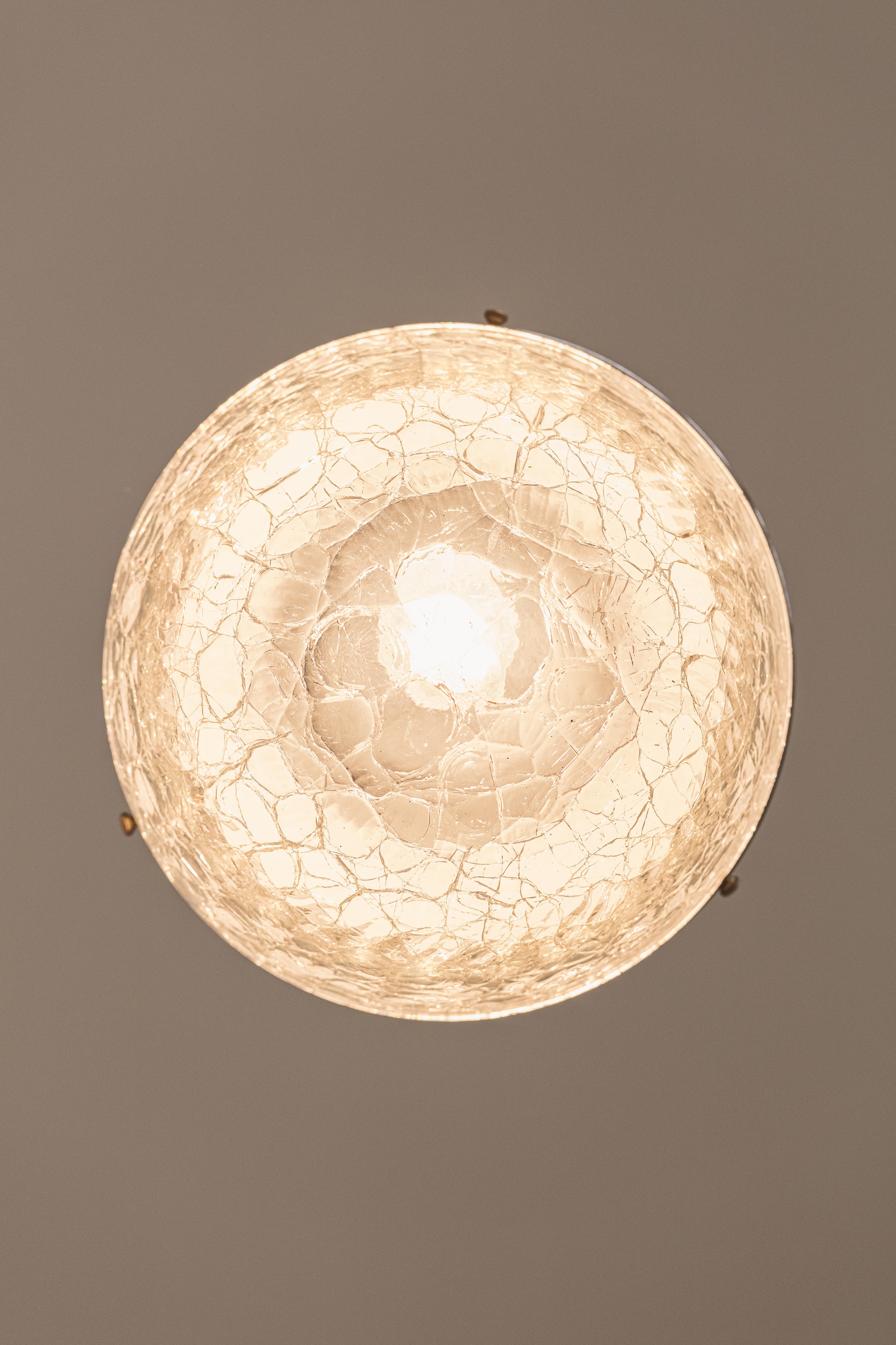 Vintage Pendant Lamp by Brazilian Carlo Montalto, Iron, Steel and Glass, 1960s For Sale 6