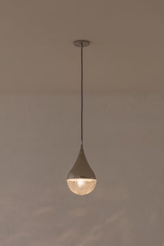 Vintage-Pendelleuchte von brasilianischem Carlo Montalto aus Eisen, Stahl und Glas, 1960er Jahre