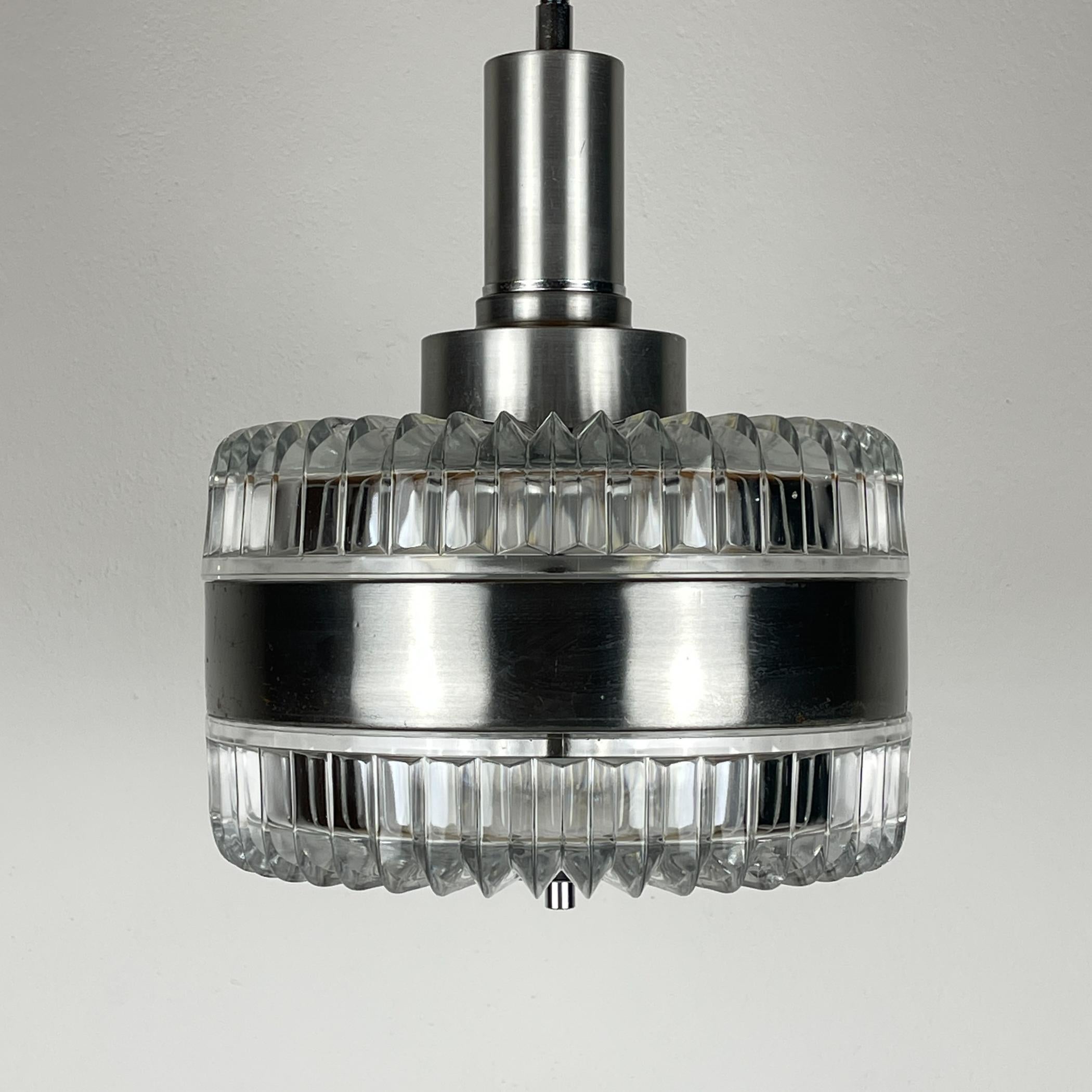 Metal Vintage pendant lamp by Gaetano Sciolari, Italy, 1970s For Sale