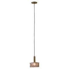 Lampada a sospensione vintage di Lustres Pelotas, ottone e vetro prismatico, Brasile, anni '50