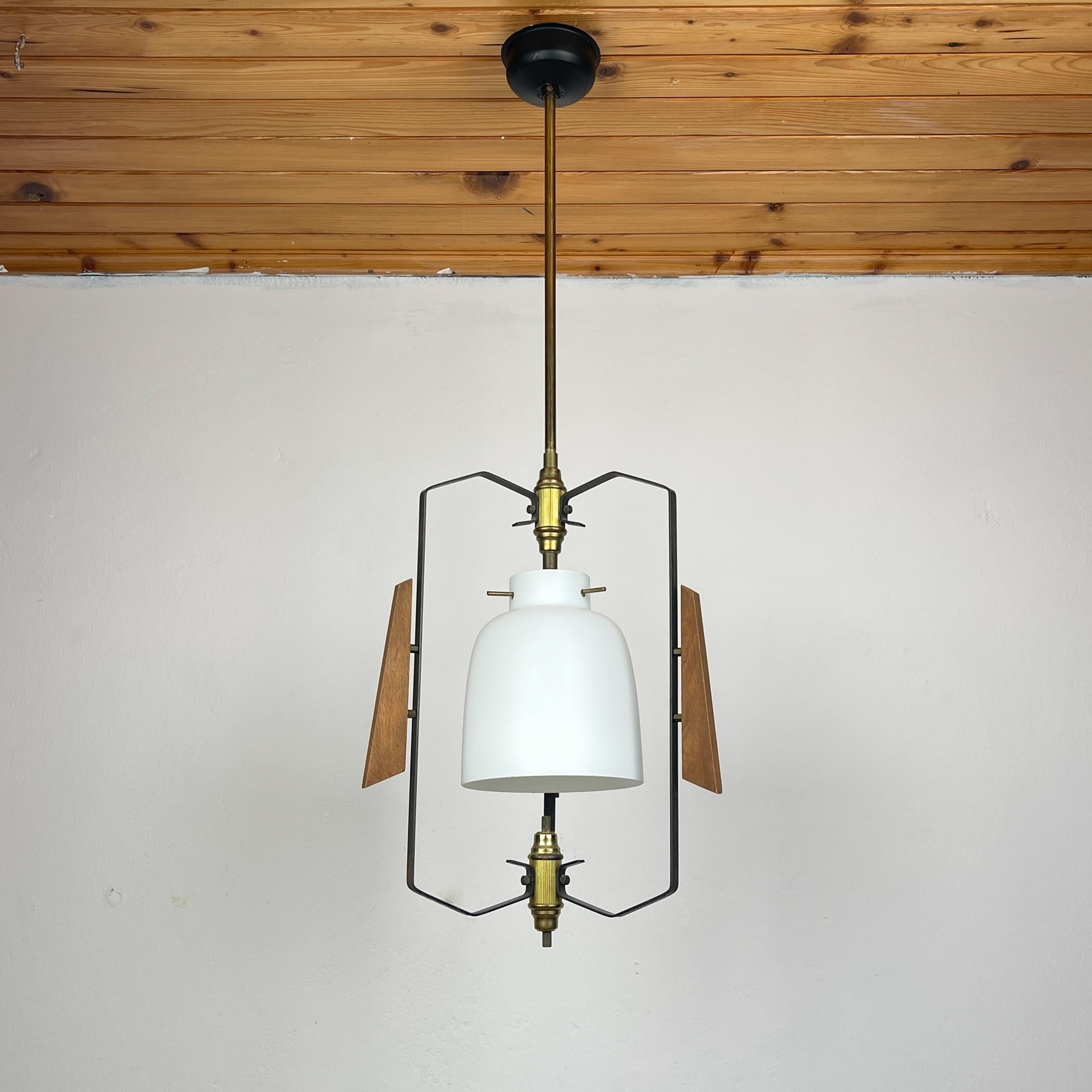 Vintage pendant lamp by Stilnovo Italy 1950s For Sale 4