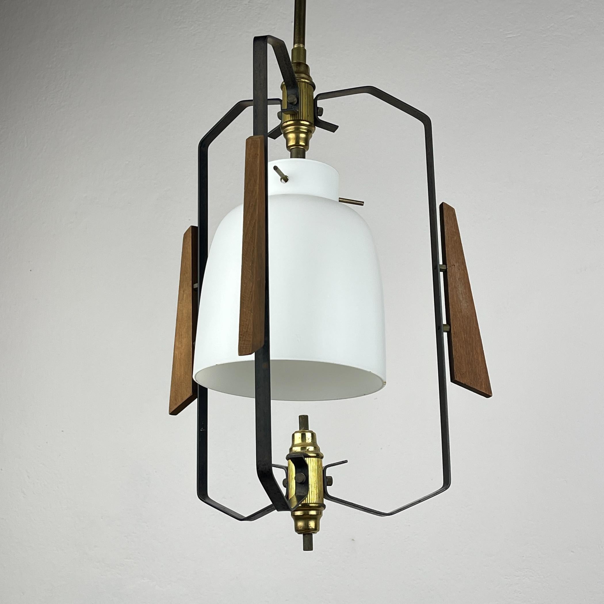 Vintage pendant lamp by Stilnovo Italy 1950s For Sale 5
