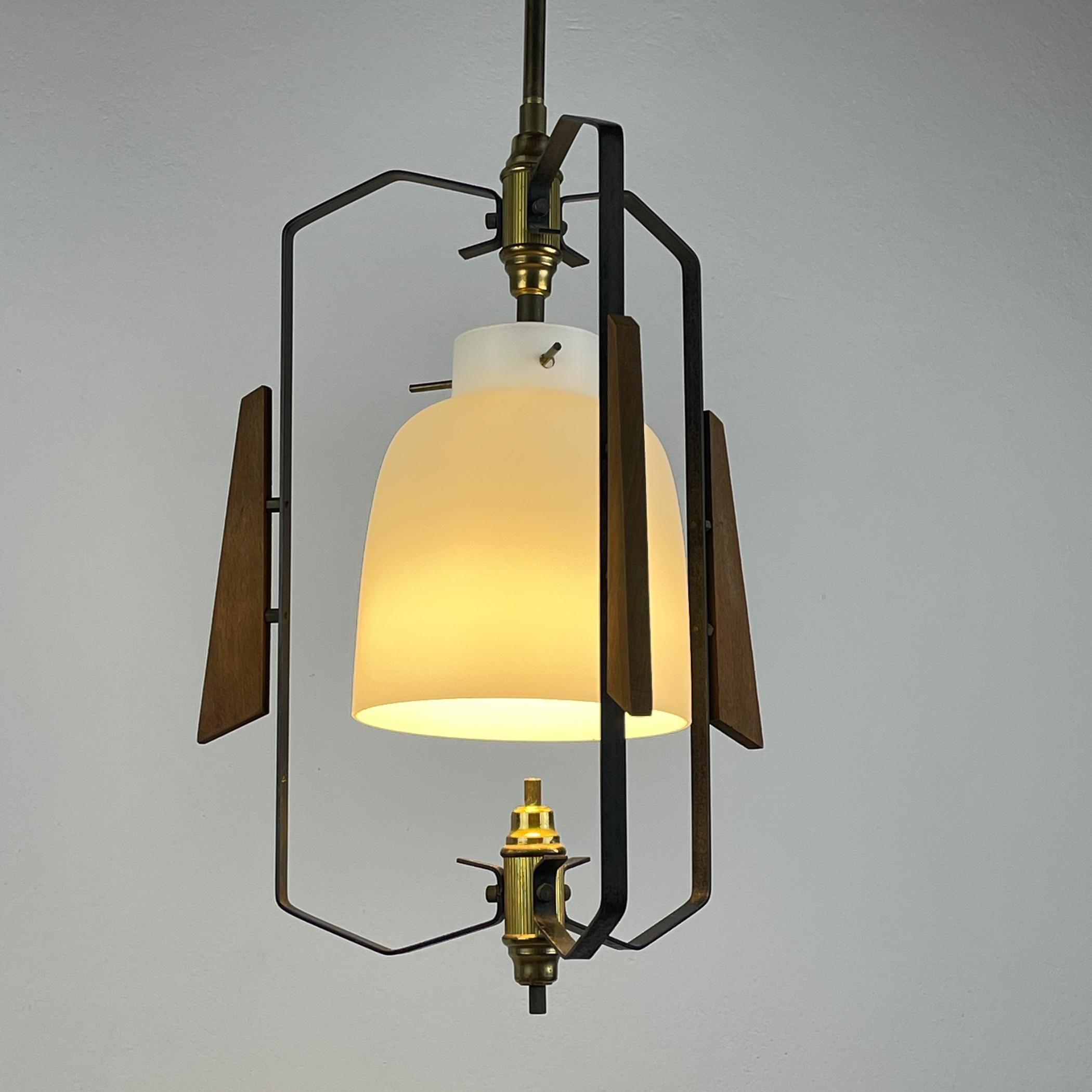 Vintage pendant lamp by Stilnovo Italy 1950s For Sale 6