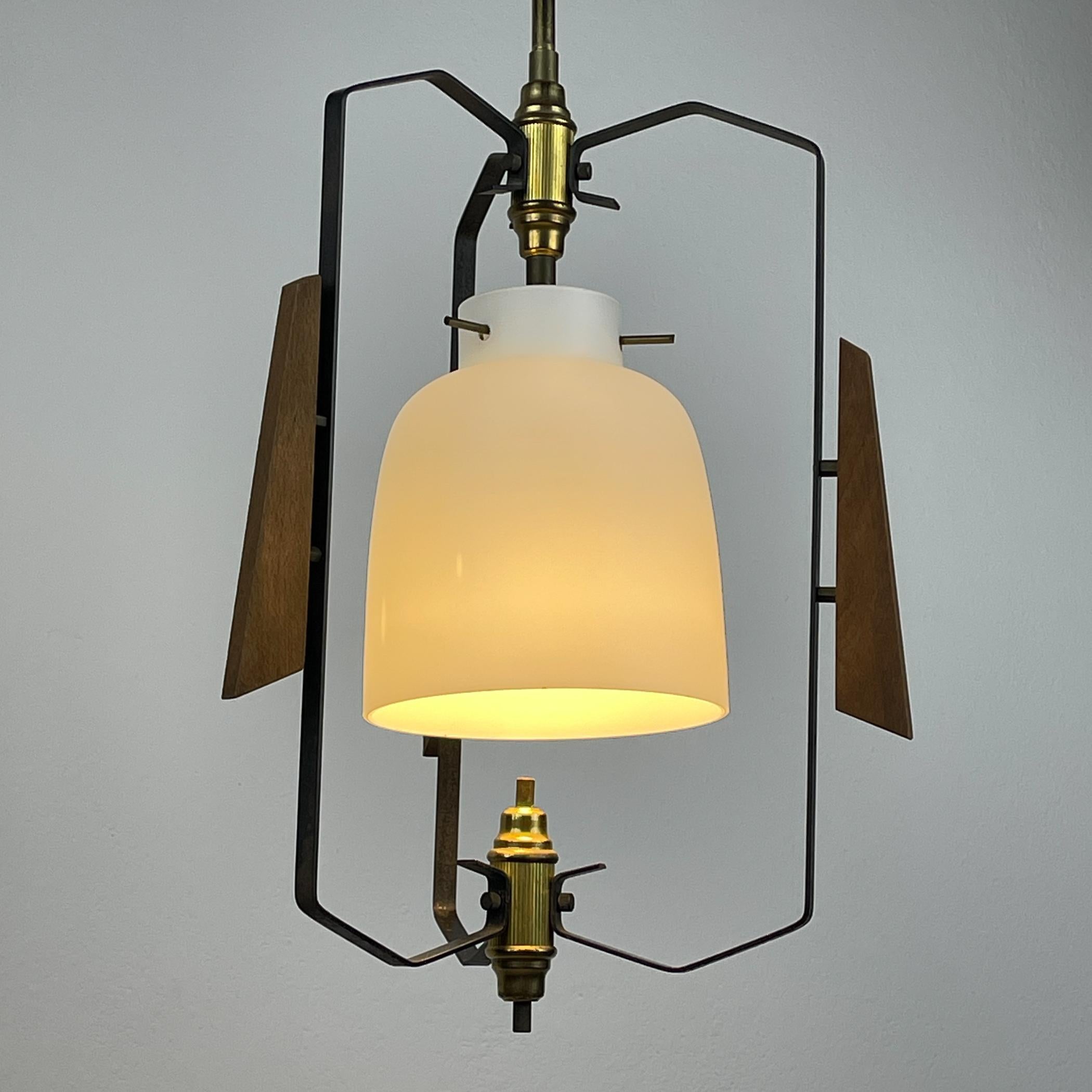 Vintage pendant lamp by Stilnovo Italy 1950s For Sale 7
