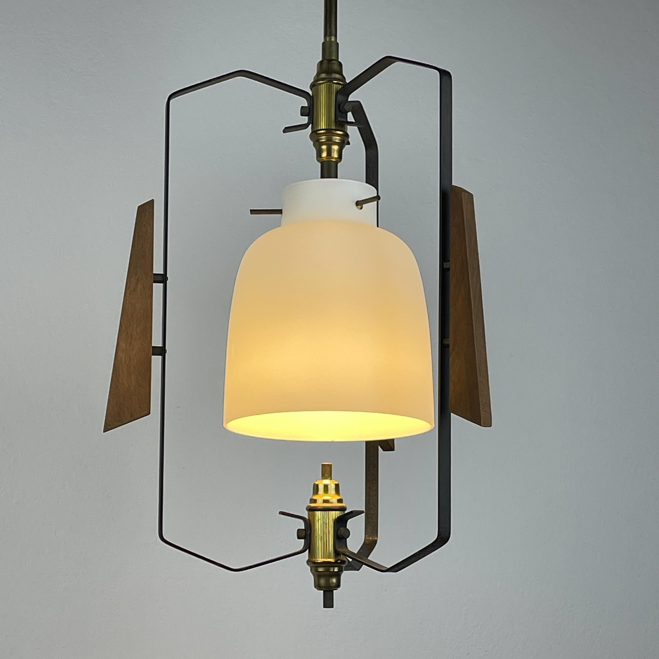 Vintage pendant lamp by Stilnovo Italy 1950s For Sale 11