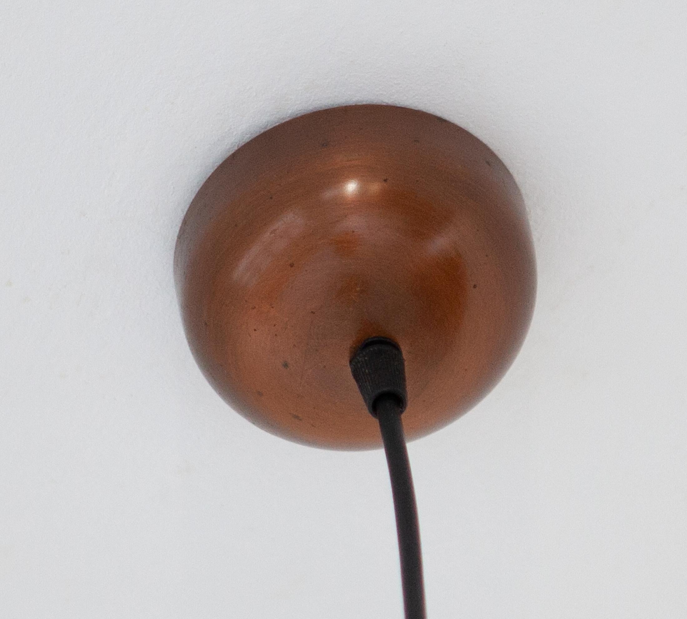 Vintage Pendant Lamp in Bronze, 1970s For Sale 1