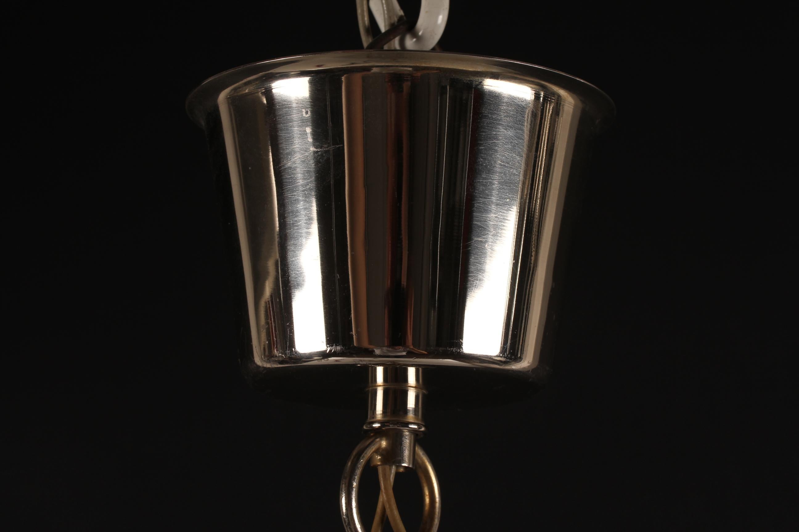 Vintage Pendant Lamp in Carl Fagerlund Style made of Silver and Glass, 1960s For Sale 1