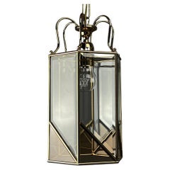 Vintage Pendant Lamp Italy '60s Brass Polished Glass