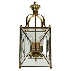 Lampe à suspension vintage italienne des années 60 en laiton poli verre rétro du milieu du siècle dernier 