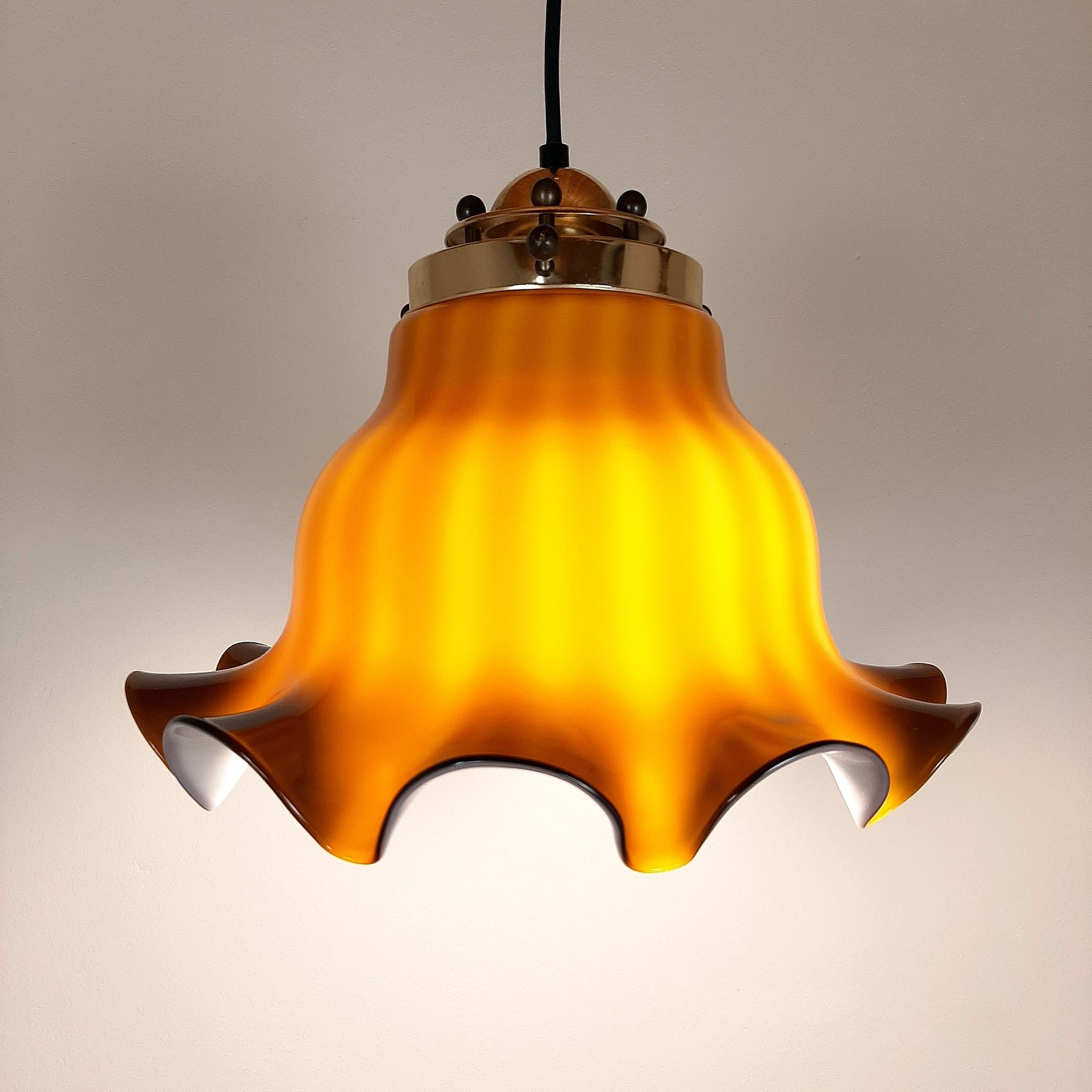Vintage Pendant Lamp Petticoat by Peill & Putzler, Germany, 1970s en vente 2