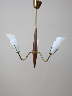 Vintage pendant lamp with opaline