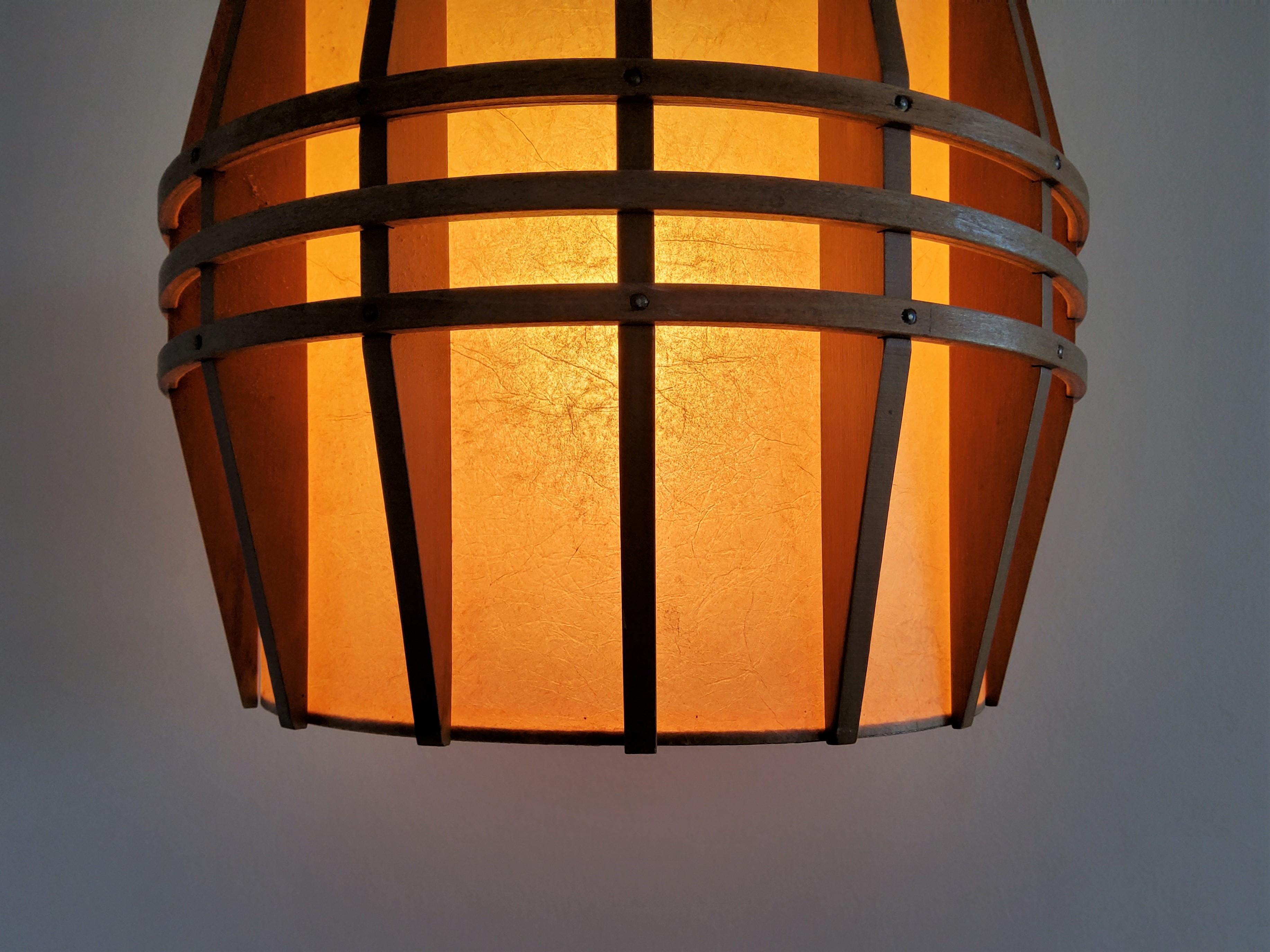 Mid-20th Century Vintage Pendant Lamp with Wooden Details, 1960's