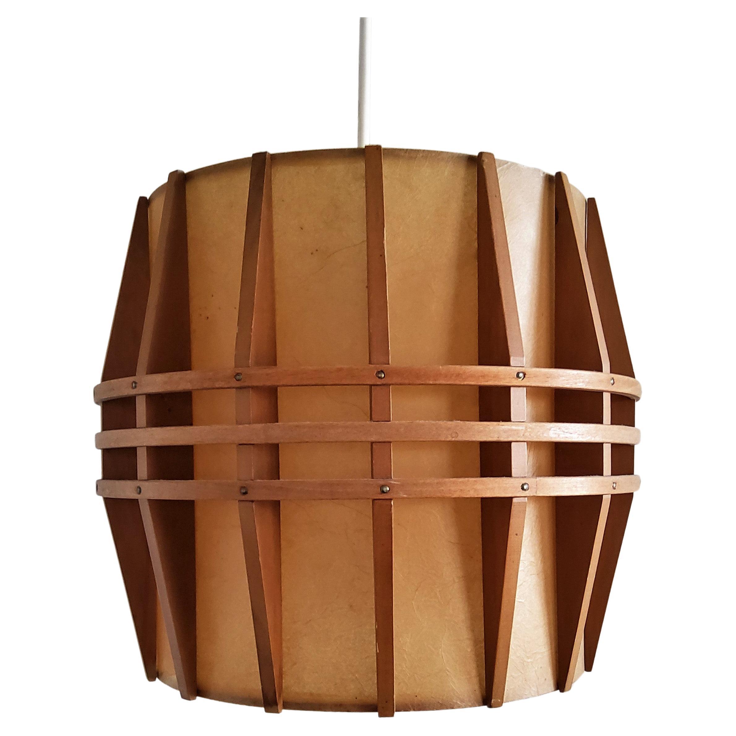 Vintage Pendant Lamp with Wooden Details, 1960's