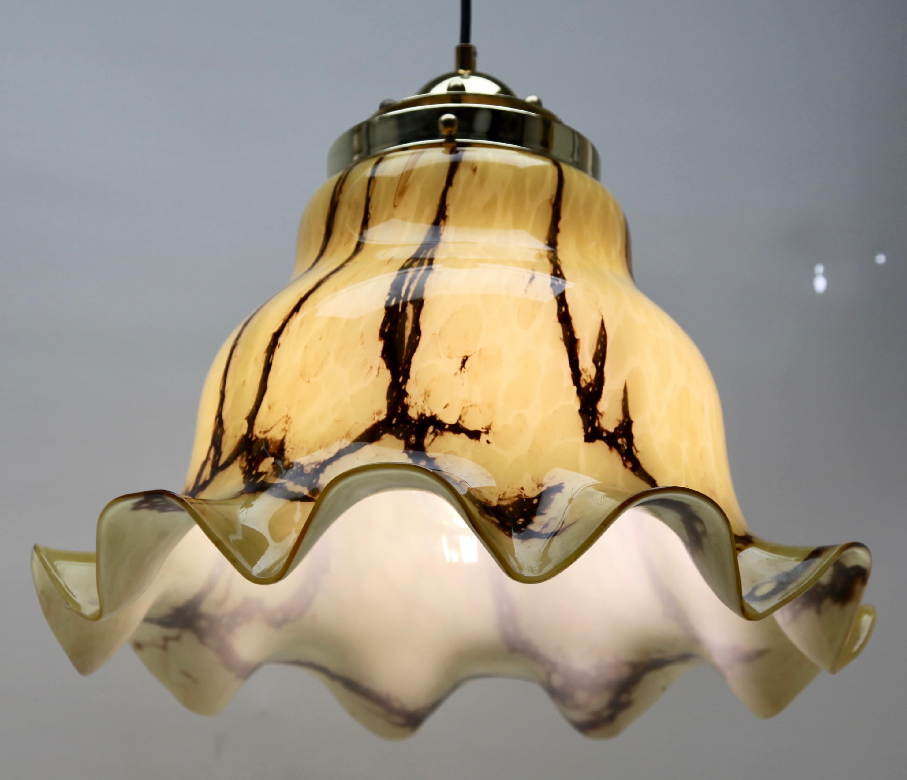 Art Glass Vintage Pendant Light by Peill & Putzler, Germany, 1960s For Sale