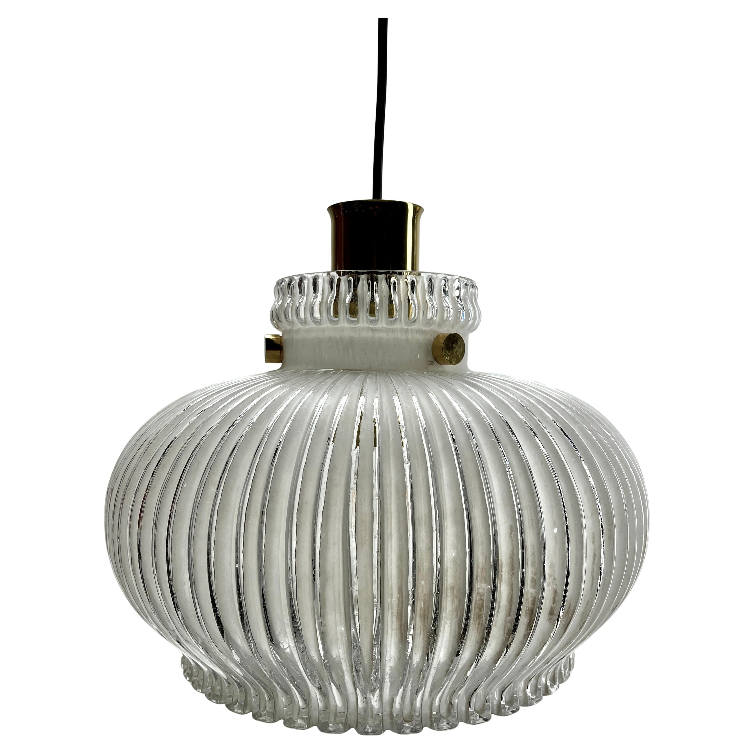 Art Glass Vintage Pendant Light by Peill & Putzler, Germany, 1960s For Sale