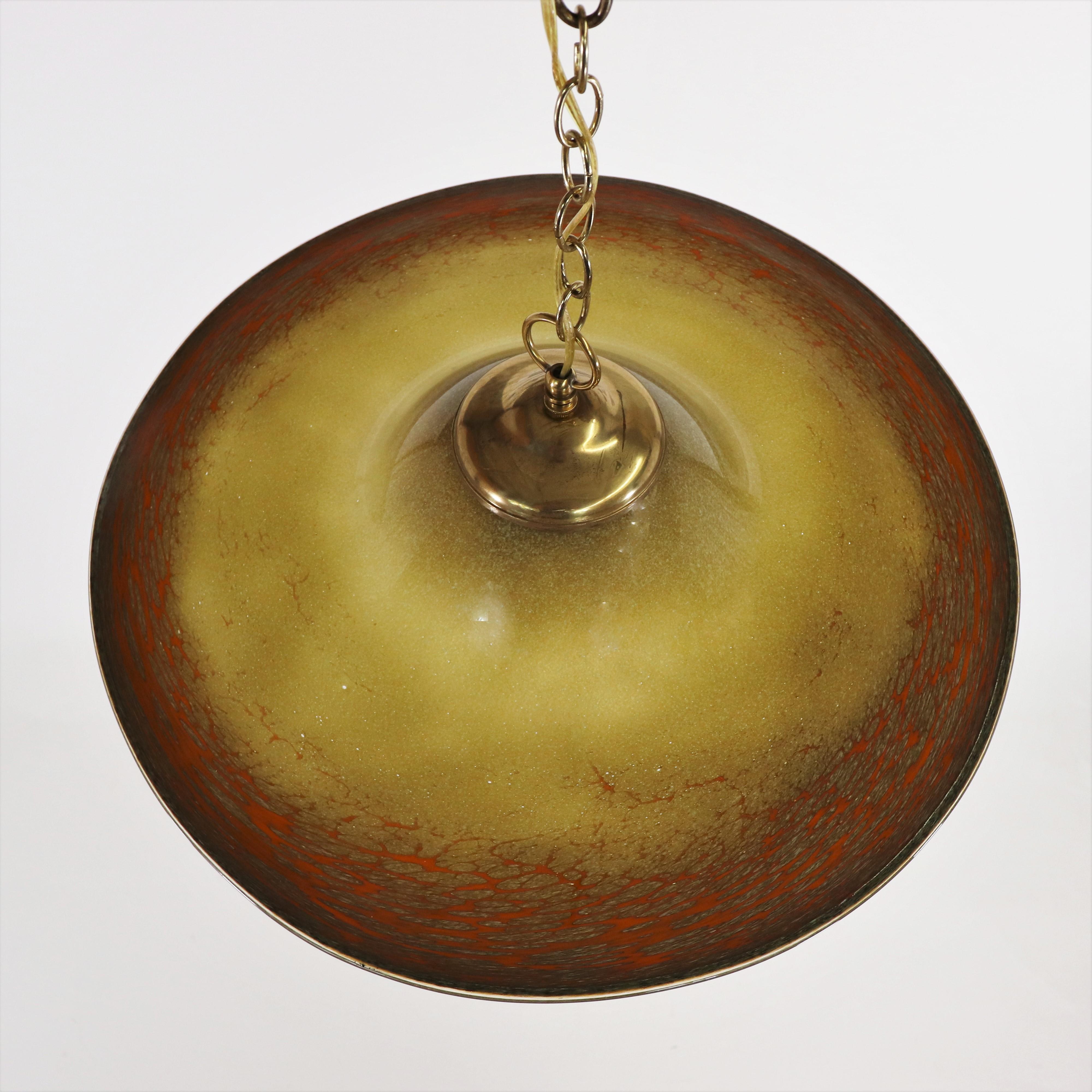 Vintage Pendant Olive Murano Glass For Sale 8