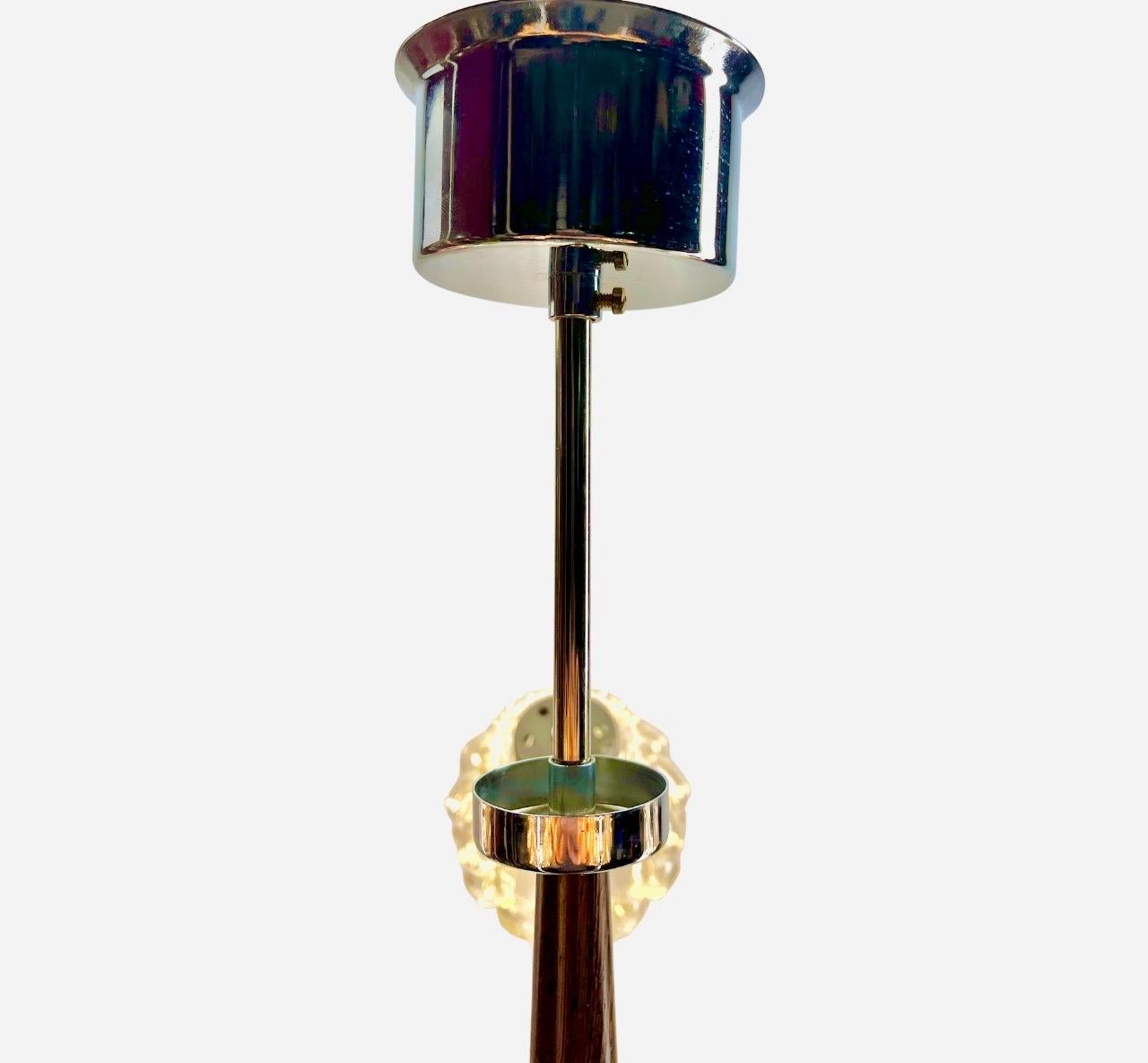  Vintage Pendant Stem Lamp with 5 Globes  Massive Belgium 1960s For Sale 2