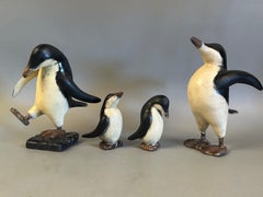Vintage Penguin Family, Dancing and Strutting