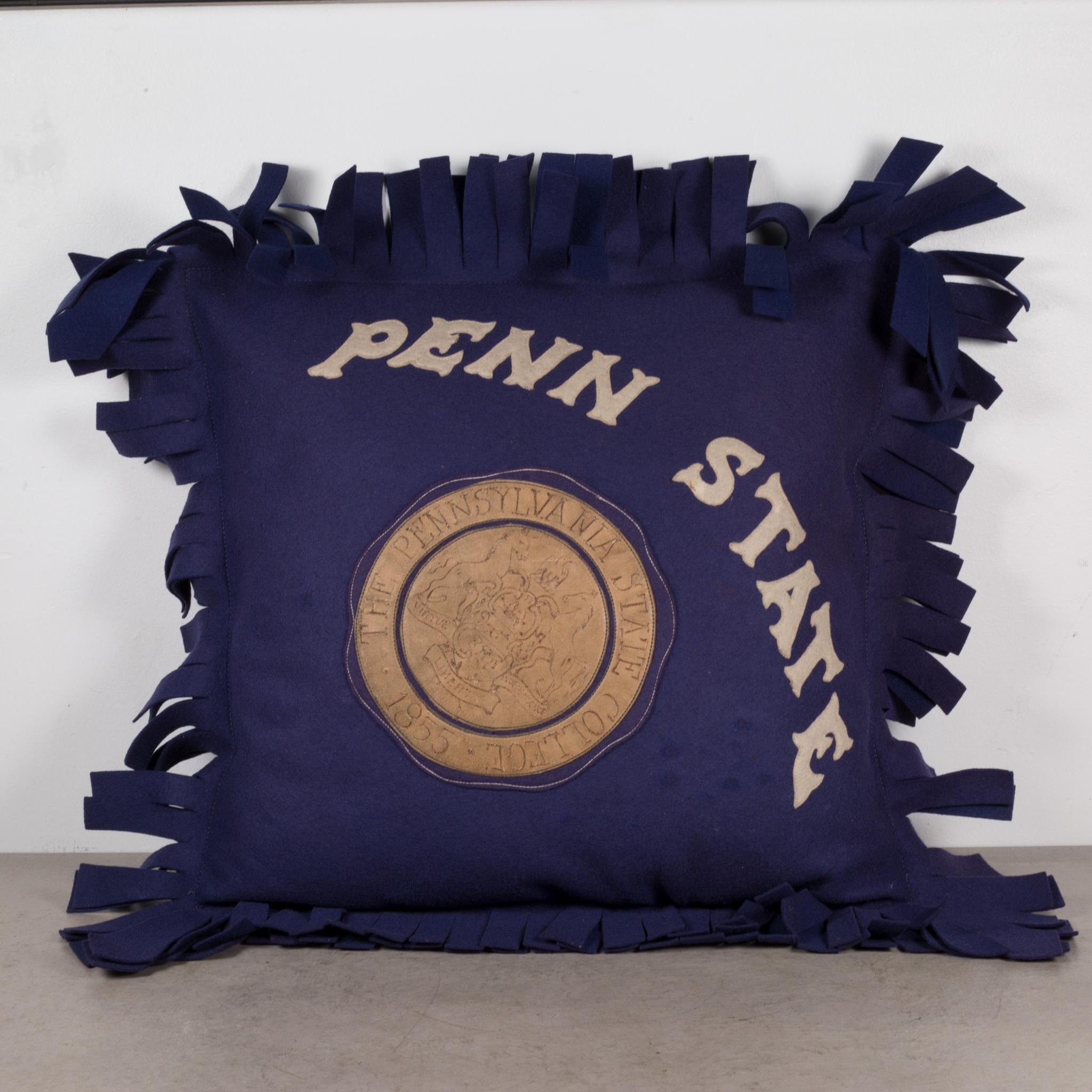 American Classical Vintage Penn State Pillow c.1940 For Sale