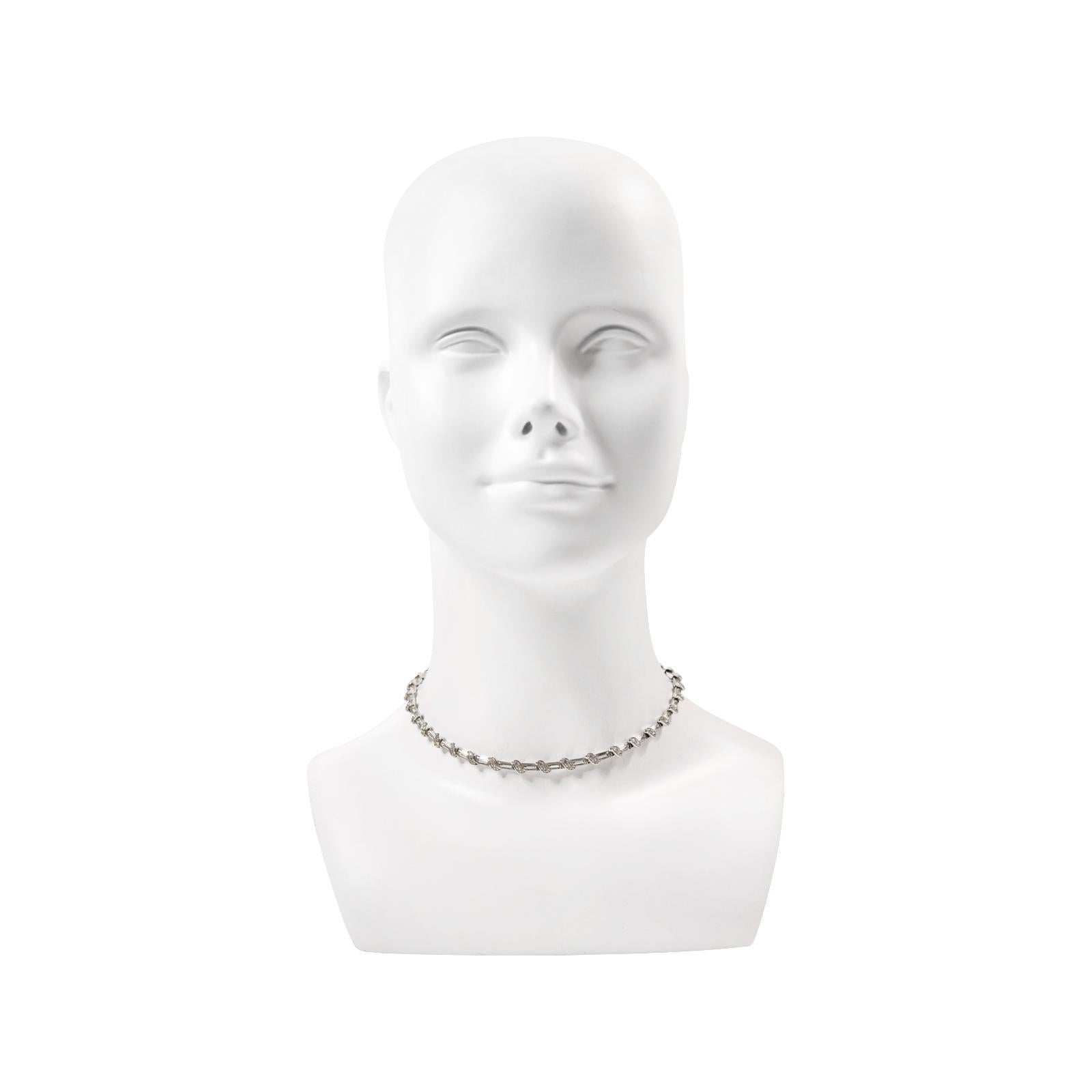 Vintage Pennino Baguette and Link Art Deco Choker Necklace Circa 1960s In Good Condition For Sale In New York, NY