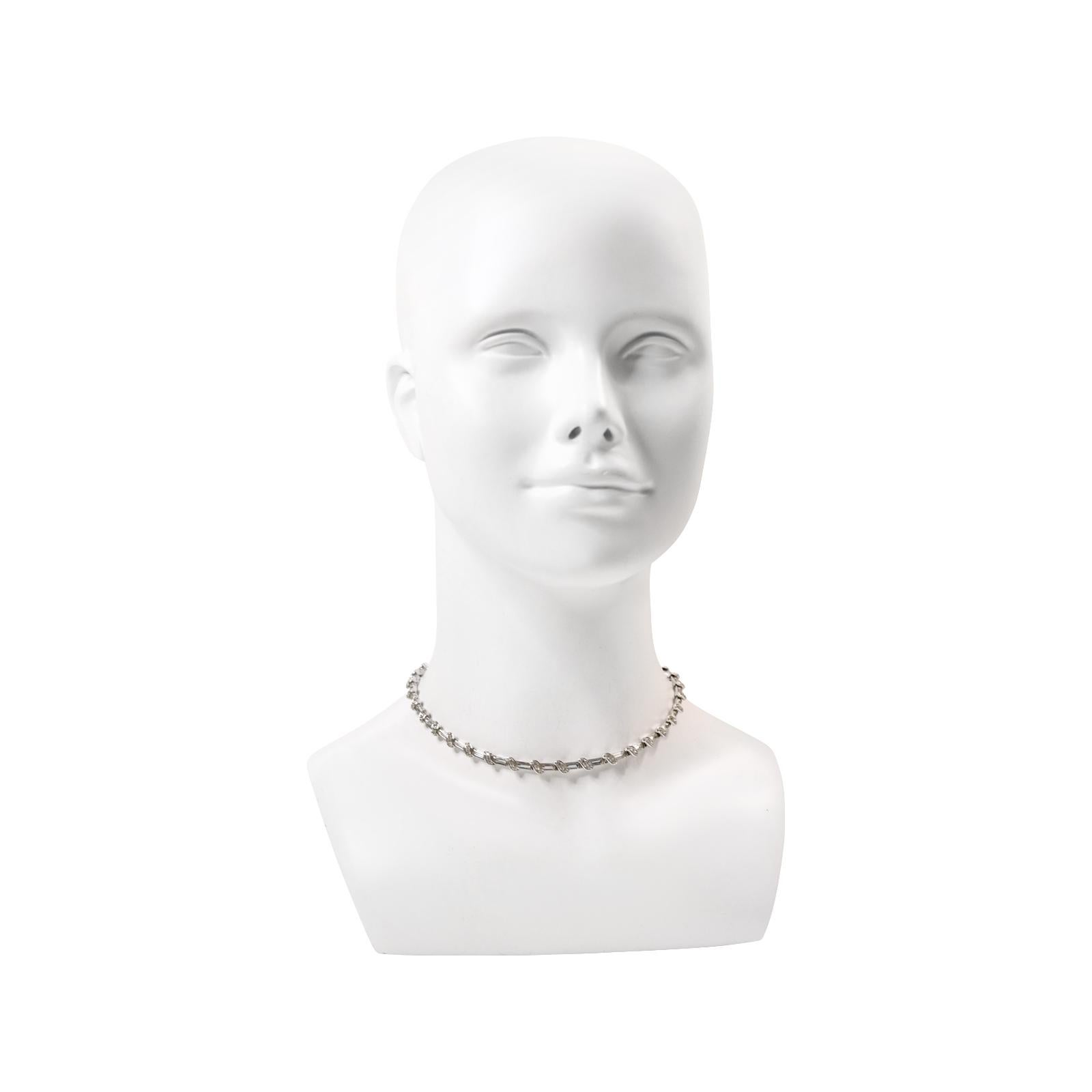 Women's or Men's Vintage Pennino Baguette and Link Art Deco Choker Necklace Circa 1960s For Sale