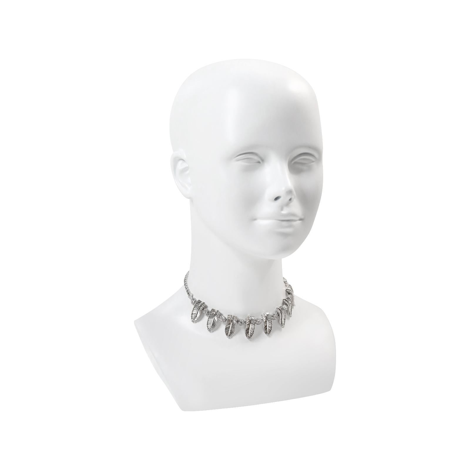 Vintage Pennino Baguette and Pave Art Deco Choker Circa 1960s For Sale 4