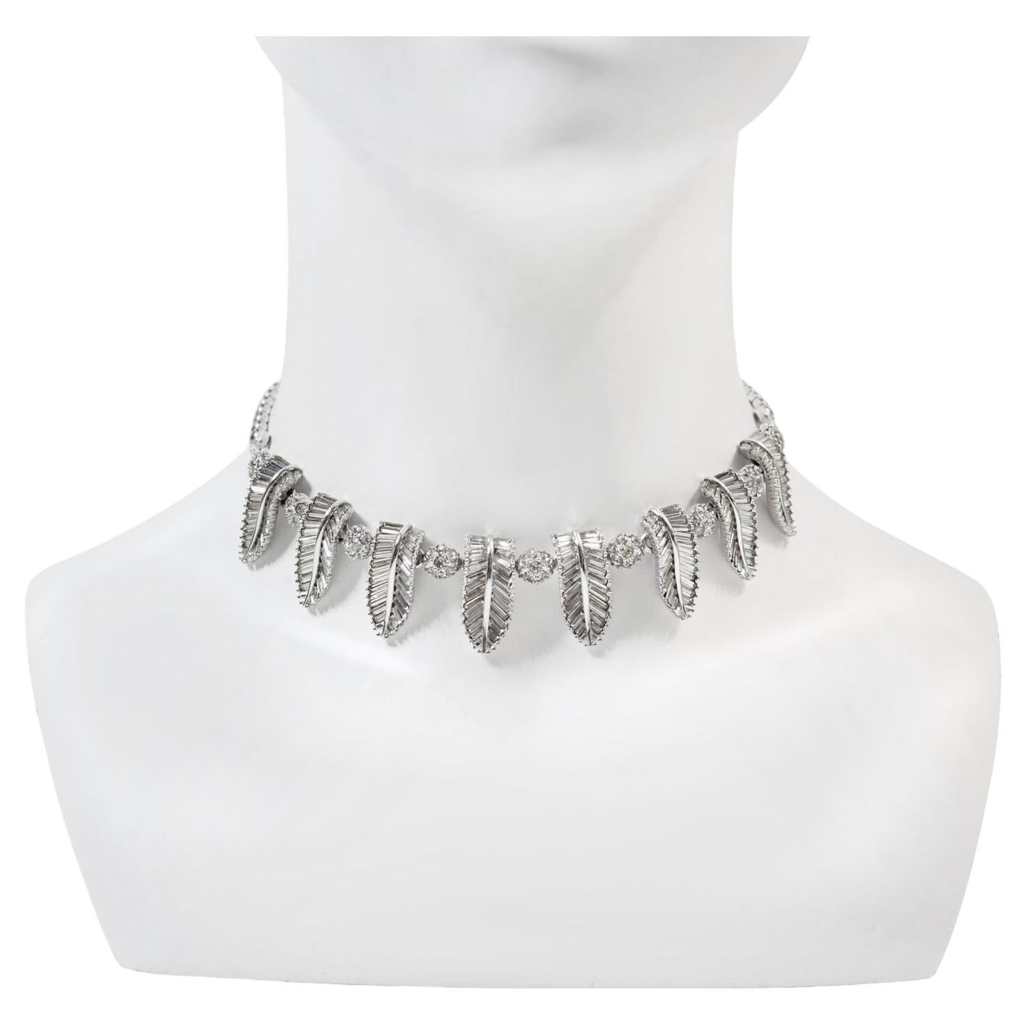 Vintage Pennino Baguette and Pave Art Deco Choker Circa 1960s.  This is a gorgeous choker necklace from Pennino.  They made such magnificent items which gives them the illusion of being fine jewelry. The design of this looks almost like an inlaid