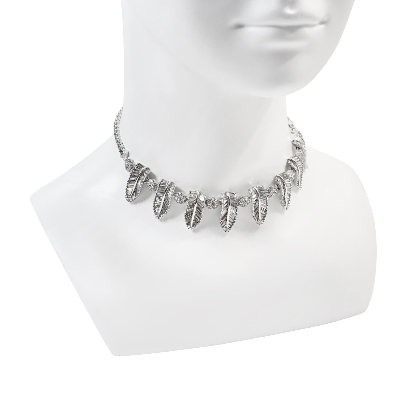Vintage Pennino Baguette and Pave Art Deco Choker Circa 1960s For Sale 3