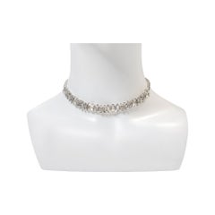 Collar Gargantilla Art Decó Vintage Pennino Flower Baguette and Link Circa 1960s