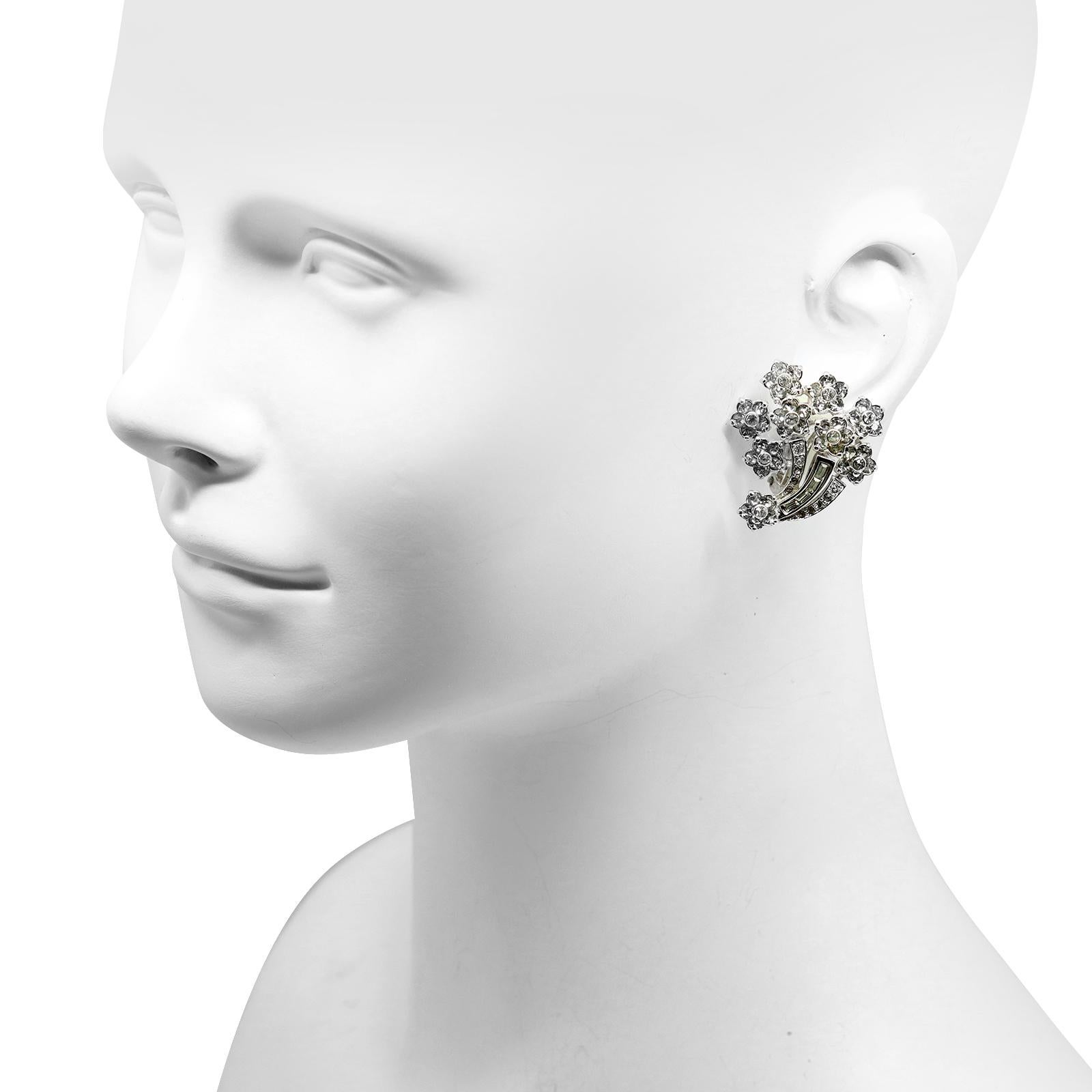 Modern Vintage Pennino Flower Cornucopia Earrings Circa 1960's For Sale