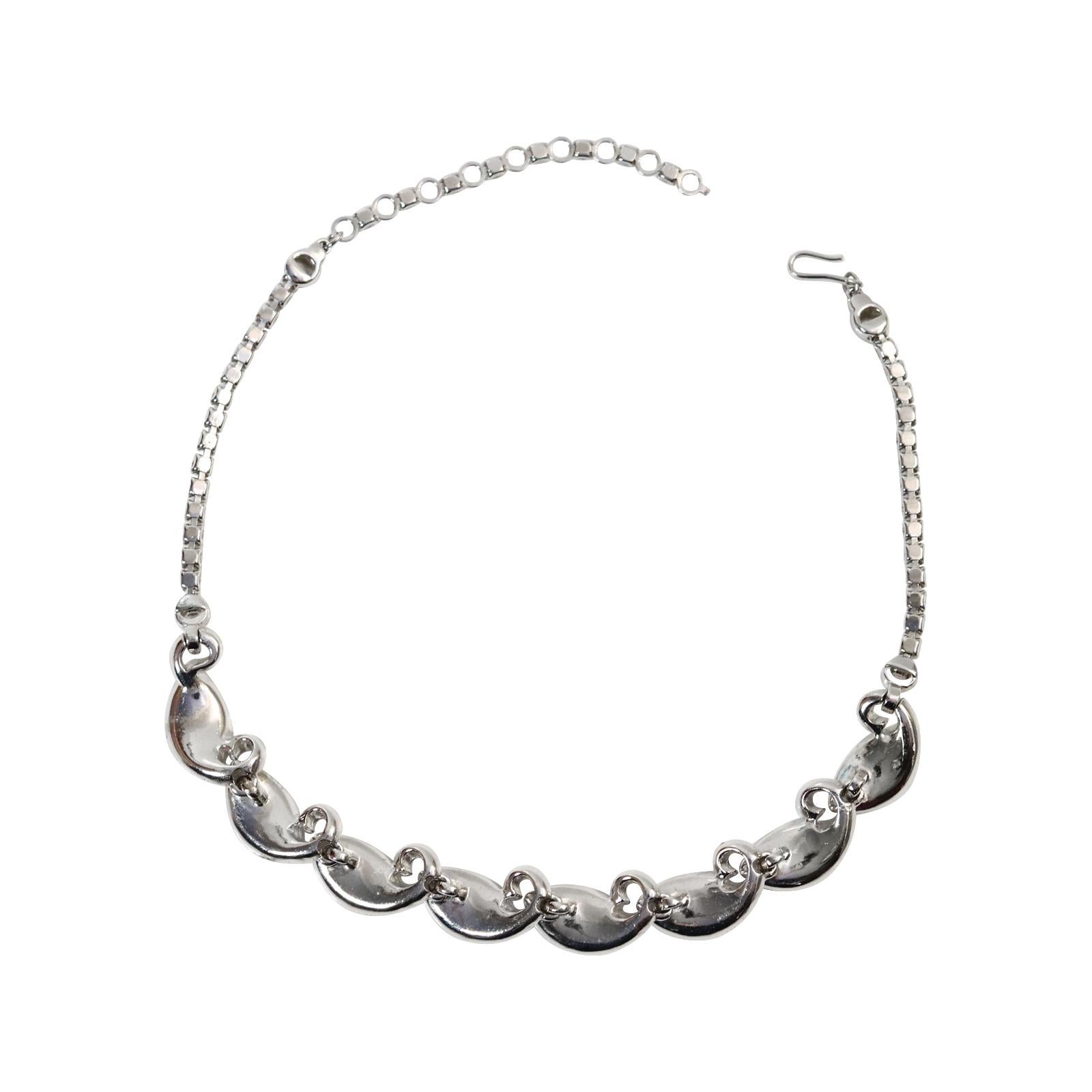 Vintage Pennino Leaf Art Deco Choker Necklace Circa 1960s 3