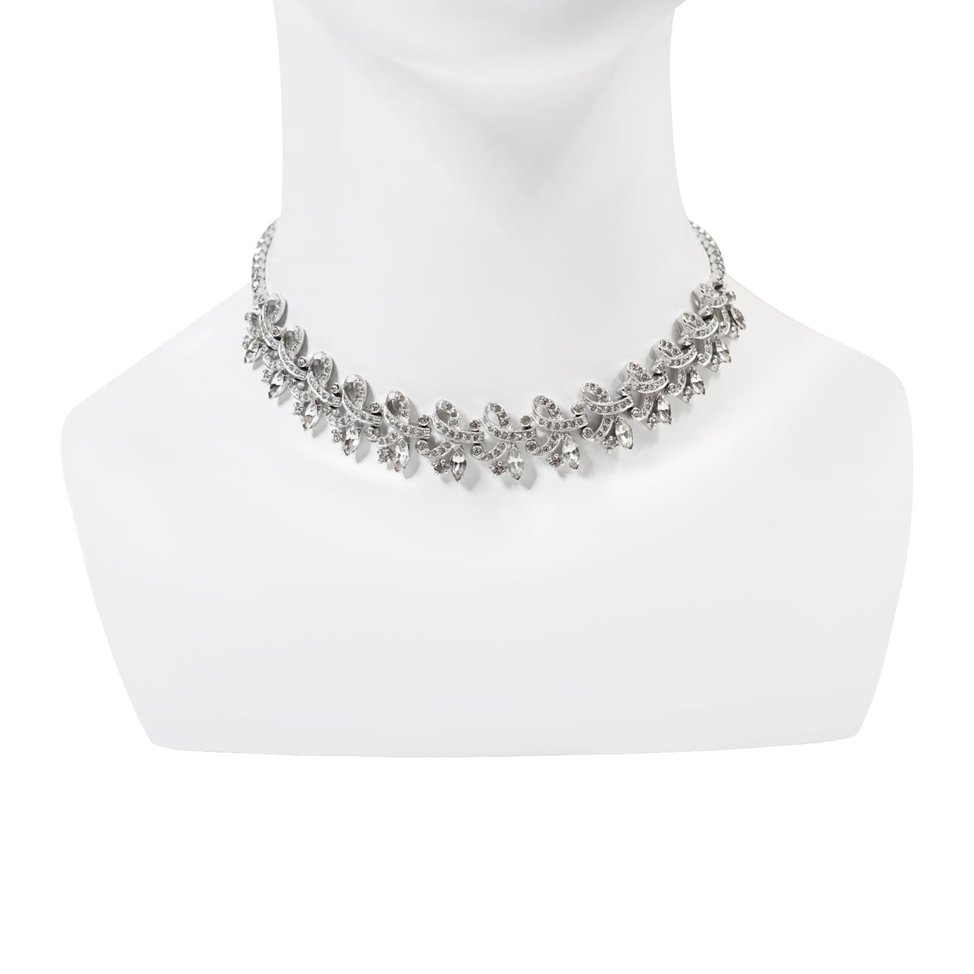 Vintage Pennino Pear and Round Art Deco Choker Necklace Circa 1960s. This is a gorgeous choker necklace from Pennino. They made such magnificent items, which gave them the illusion of being fine jewelry. There are fewer and fewer of these beautiful