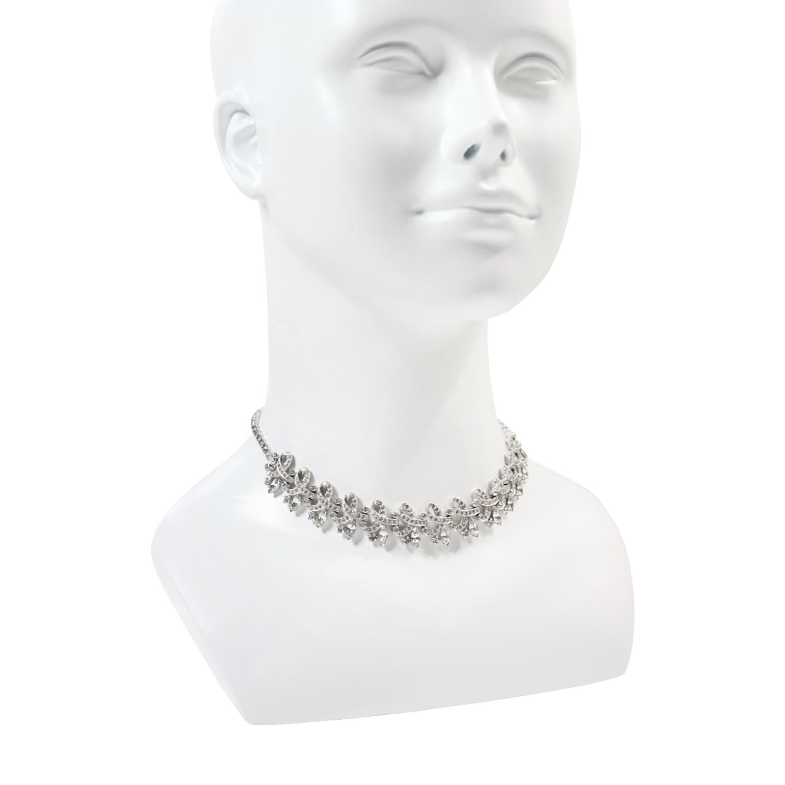 Modern Vintage Pennino Pear and Round  Art Deco Choker Necklace Circa 1960s For Sale