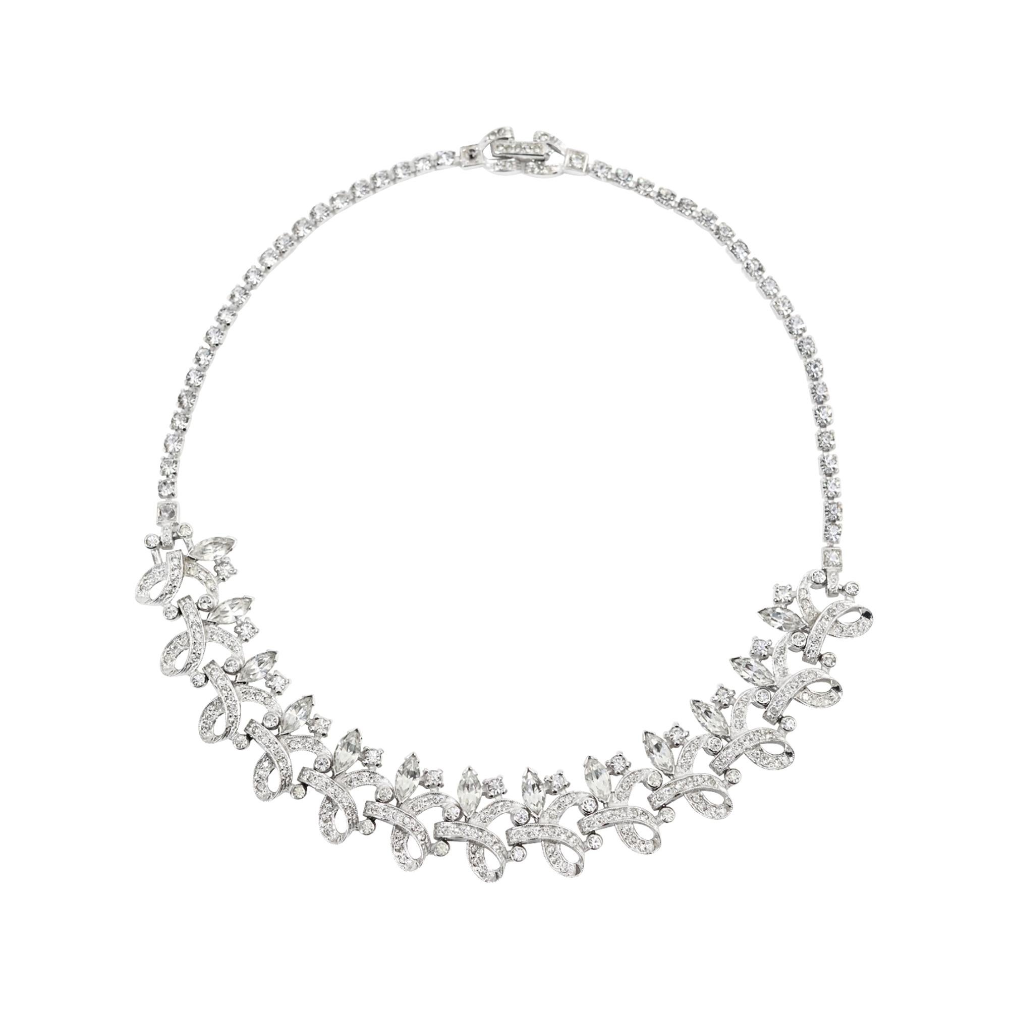 Vintage Pennino Pear and Round  Art Deco Choker Necklace Circa 1960s In Good Condition For Sale In New York, NY