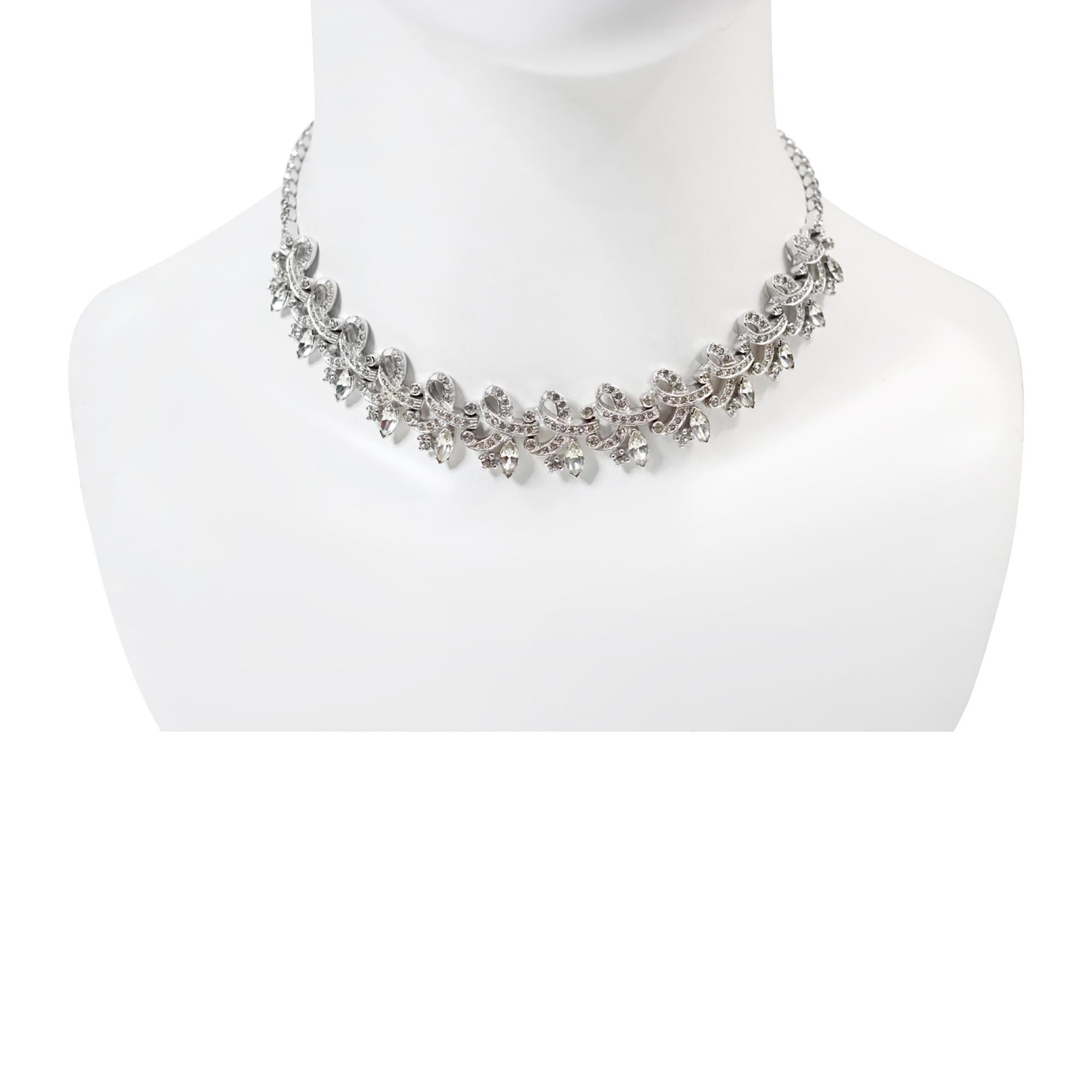 Modern Vintage Pennino Pear and Round  Art Deco Choker Necklace Circa 1960s For Sale